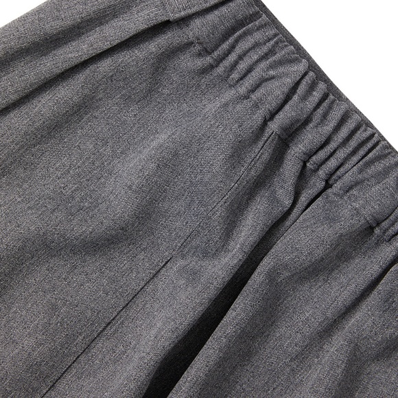 Grey Pleated Knee Length Skirt WITH Pocket - Picture 5 of 6